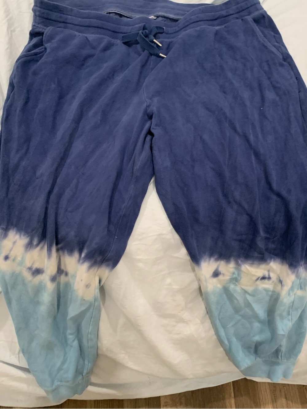 Old Navy Navy, Light Blue and Cream Dip-Dye Jogger Pants
